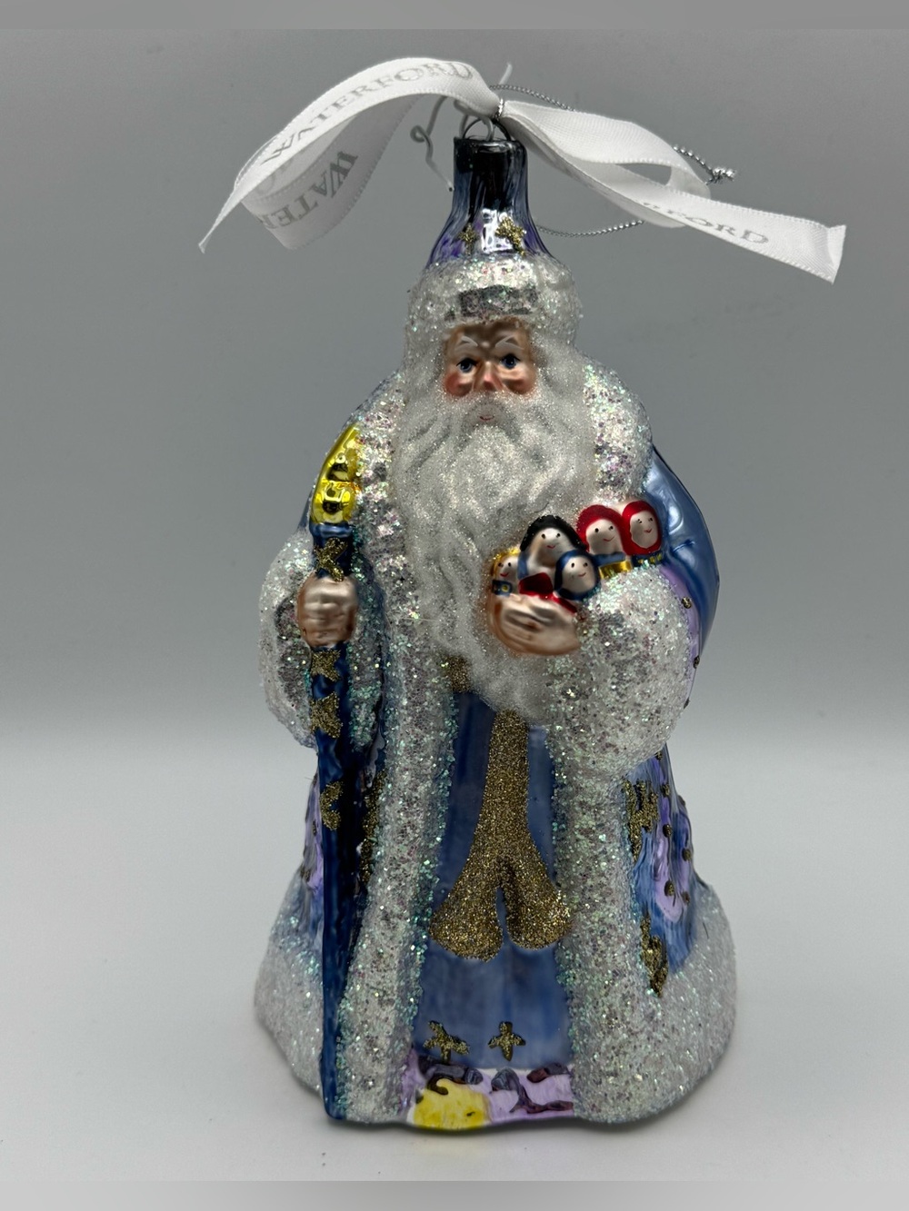 Waterford Holiday Heirlooms Frosty Santa Glass Christmas Ornament Handmade Czech